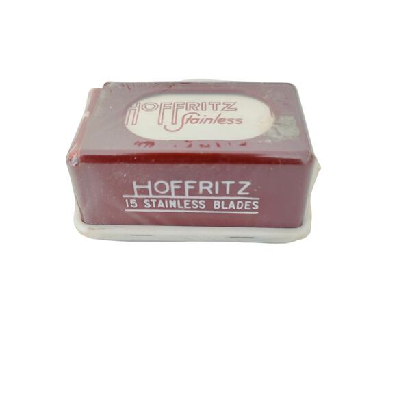 Hoffritz 15 Stainless Razor Shaving Blades Slide Pak New Sealed Vintage Mens - Picture 1 of 4